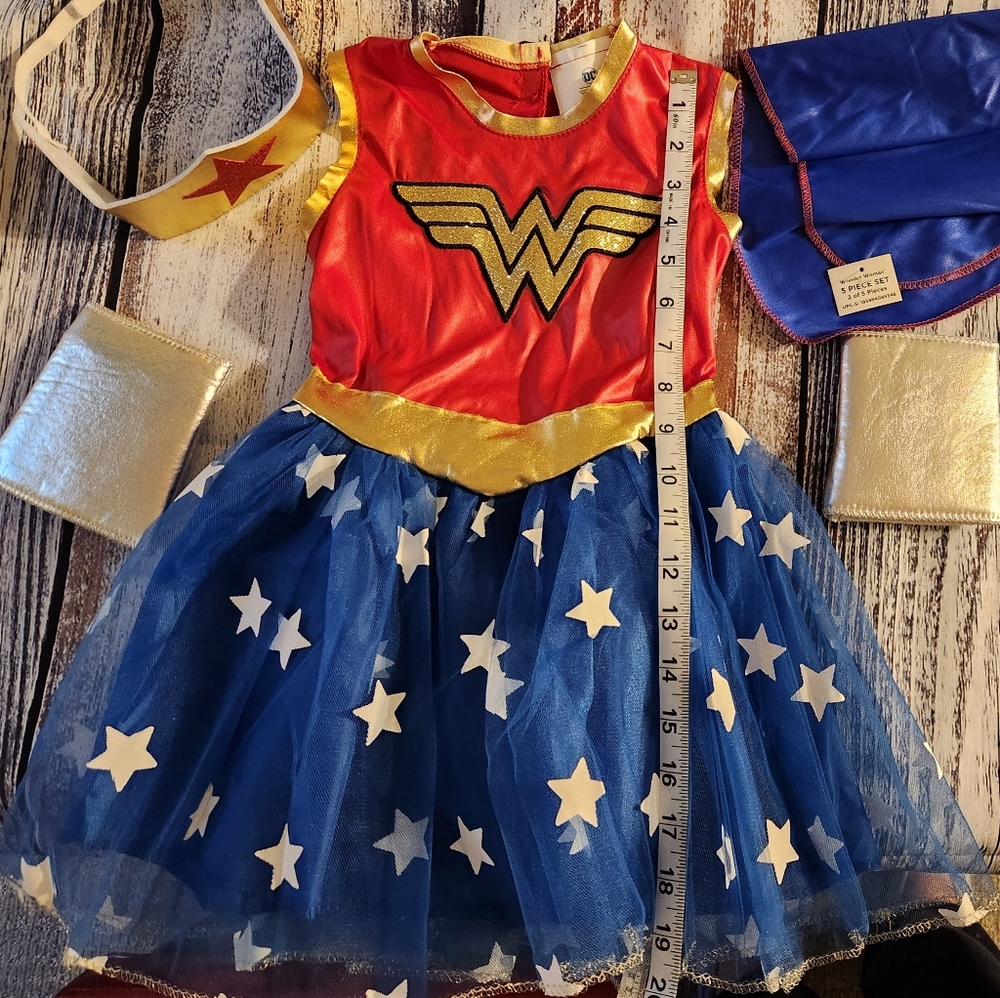 Girl's Wonder Woman Superhero Costume - Red, Blue, and Gold